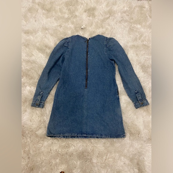 Free People Blue Denim Long Sleeve Dress Sz4 - Picture 6 of 7